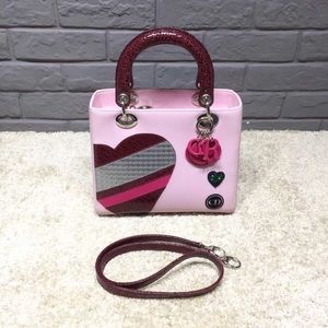 Auth Lady Dior limited edition pink heart